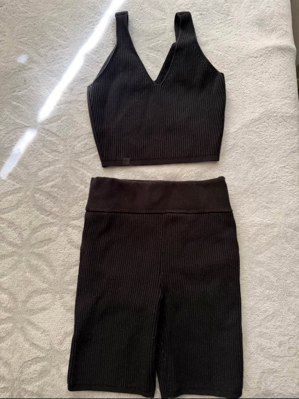 Lululemon Black Ribbed Workout Set